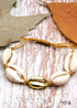 Pulsera Boho, Pulsera de Concha Puka de Oro Blanco, Mar